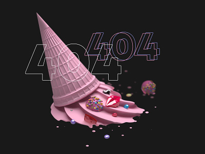 404 3d 404 graphic design ice cream pink ui