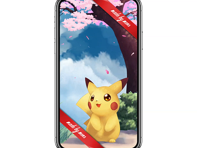 Pokemon - Pikachu & Sakura - Phone phone pikachu pokemon sakura wallpaper