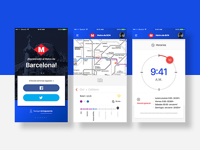 Barcelona Metro App app concept design ios metro redesign ui ux