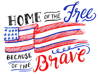 Memorial Day america calligraphy handlettering illustration patriotic typography