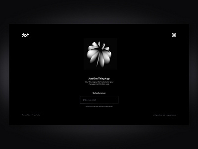 Just One Thing App Landing Page
