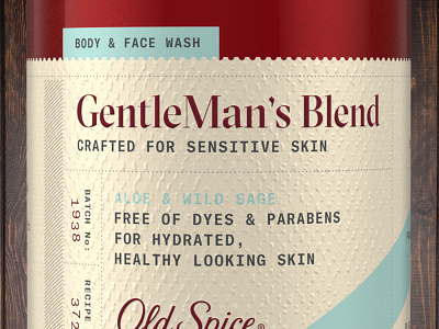 Old Spice Gentleman's Blend body wash branding label packaging soap typography