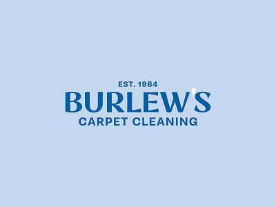 Burlew's Brandings branding carpet cleaning cincinnati design logo navy simple typography vector