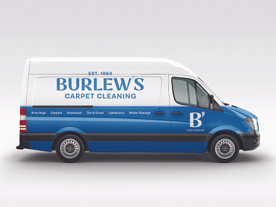 Burlews Truck Wrap carpet cleaning cincinnati navy rebound typography vehicle wrap