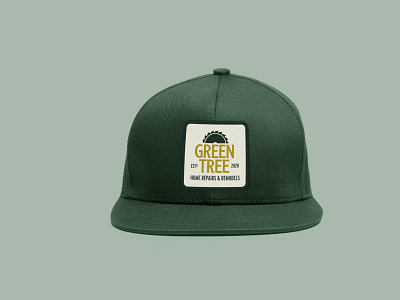 Green Tree Snapback Cap badge branding green hat icon logo simple