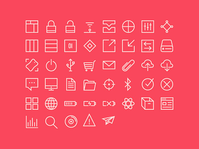 Icon Set cincinnati icon illustrator internet pen tool red simple tech technology