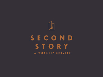 Second Story Logo black christian church clean gold gospel jesus logo minimal simple story