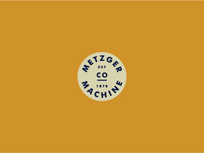 Metzger Lockup (Part Two) badge cincinnati circle logo mustard navy simple