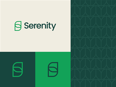 Serenity Financial Coaching green icon logo money pattern simple typo