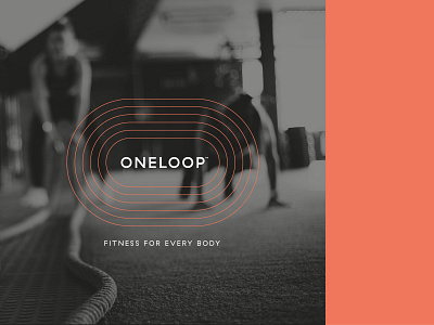 One Loop Concept athletic duotone fitness gym icon logo simple sports track workout