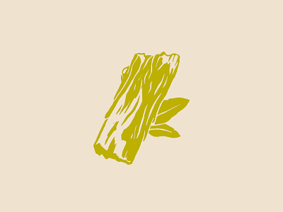 Woodsy Icon bark cream green icon illustration leaf simple vector wacom wood wood block