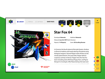 Nintendo 64 Classic UI/UX mario n64 nintendo star fox starfox ui ux video games