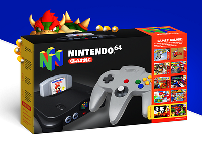 Nintendo 64 Classic Console Packaging 64 box mario n64 nintendo packaging packaging design ui ux video games