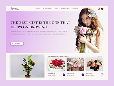 Flower Shop Website app branding design flower flower shop icon illustration logo purple shop simple typography ui ux vector