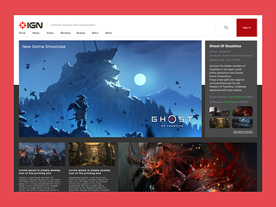 IGN Website Reimagination app branding design games icon ign illustration logo news redesigned review typography ui update ux vector
