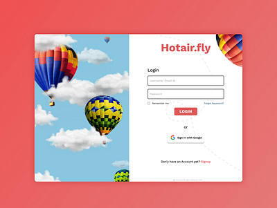 Day 1 - Hotair.fly dailyui design ui website design