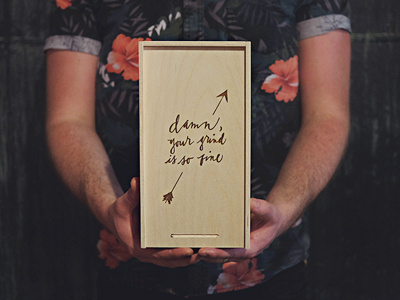 Damn, Your Grind... box coffee handlettering wood burn