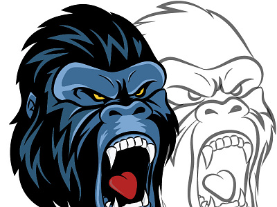 Angry gorilla adobe illustrator branding commission open design graphic design ill illustration illustration art illustrator logo ui vector