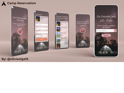 Camp Reservation adobe xd camping reservation travel ui mobile ux design