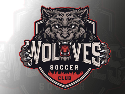 Wolves Soccer Club Emblem adobe illustrator apparel design colorful logo logo vector soccer soccer logo t shirt design vector wolf wolf vector