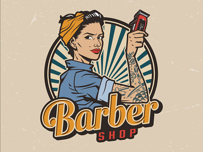 Pin Up Emblem for Barbershop