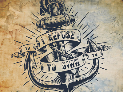 Old school tattoo Mooring font