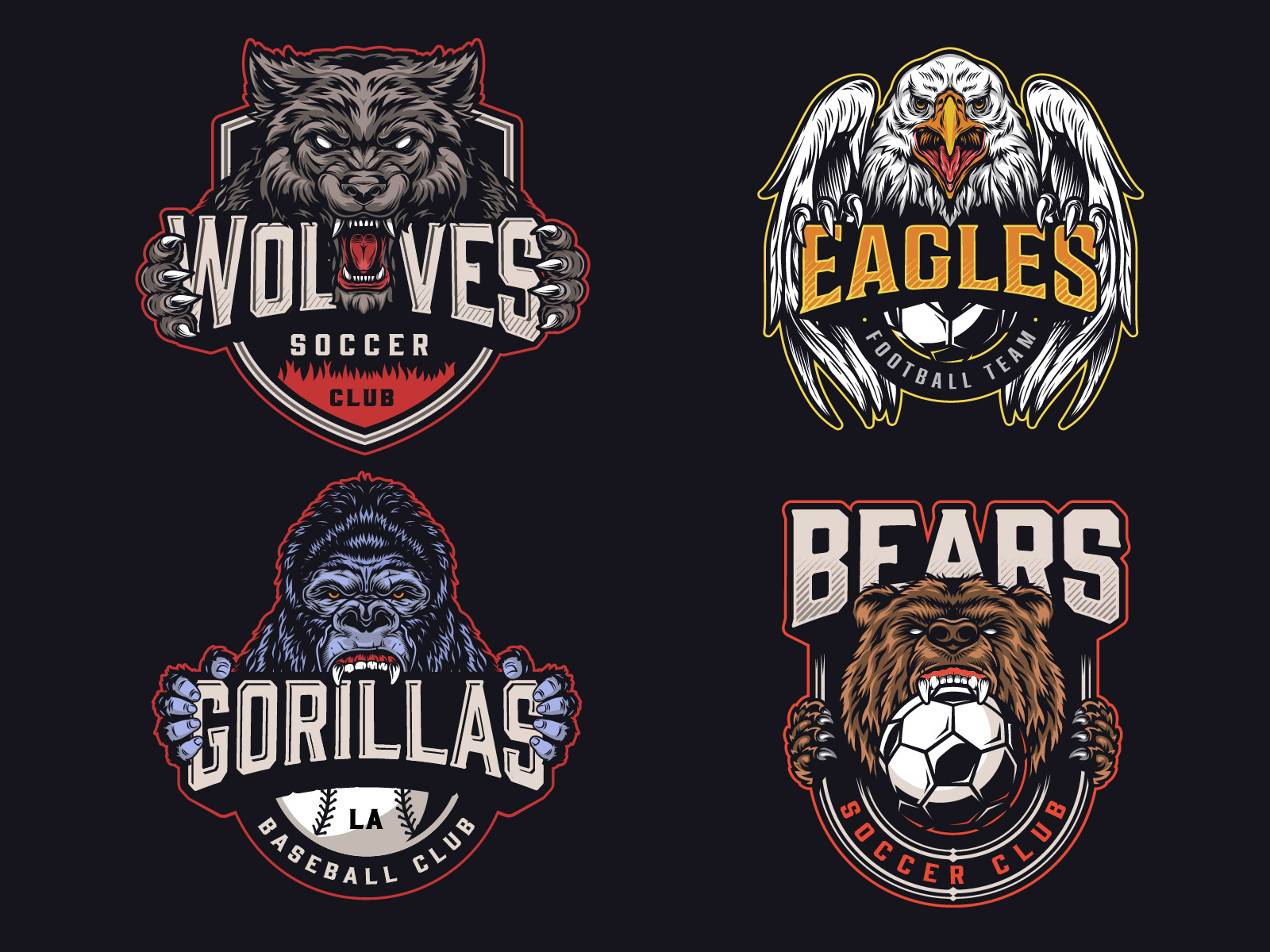 Sports team logos by DGIM studio on Dribbble