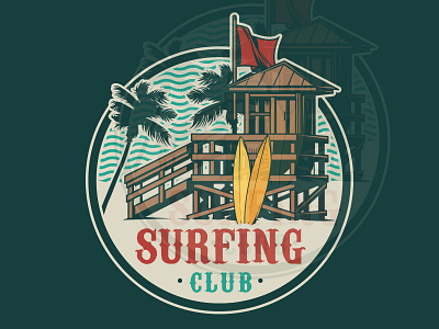 Surfing Club Logo design adobe illustrator color colorful emblem graphic design illustration logo logo design logo designer summer surfing vector vector illustration vintage