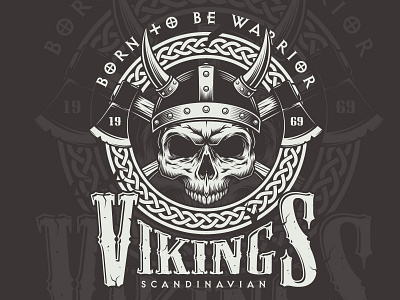 Skull Viking Design adobe illustrator apparel design graphic design monochrome scandinavian scandinavian style skull skullart t shirt vector vector illustration viking viking logo vintage