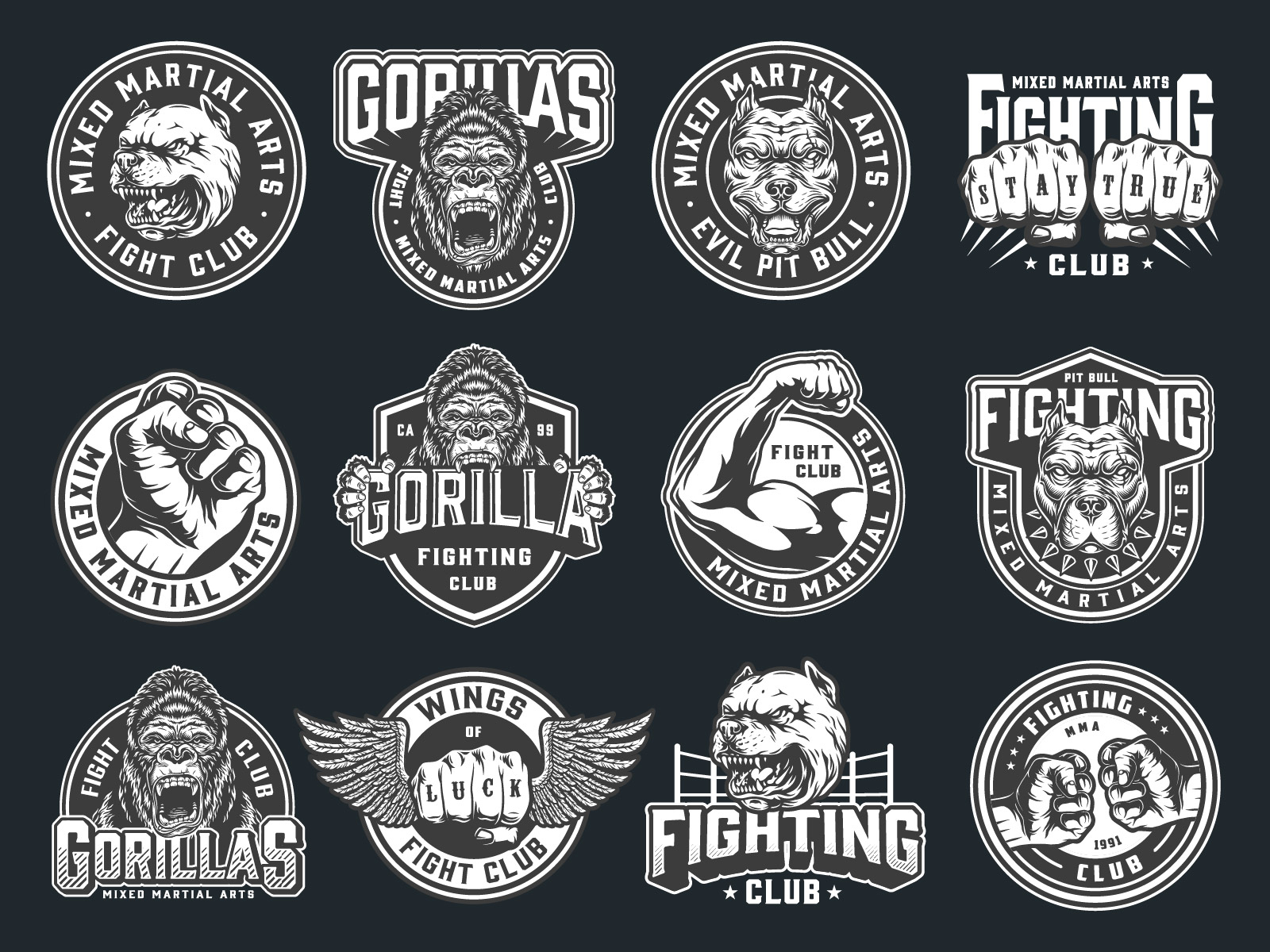 Fight Club Logo Design | Logo design, Vintage logo design, Fight club