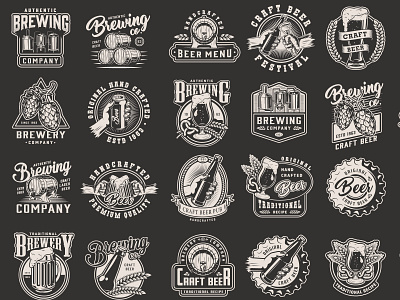 Vintage Beer emblems