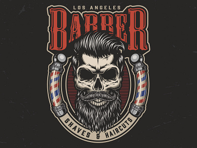 Barbershop Logo design with Skull