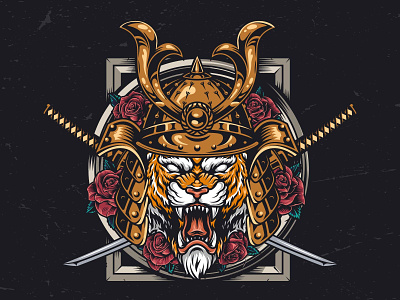 Tiger Samurai vector illustration