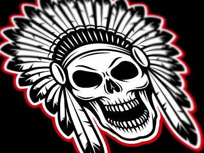 American indian sport logo american authentic graphic illustration indian logo skull sport vector
