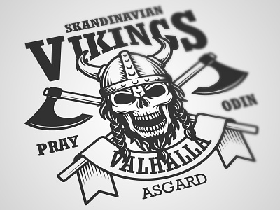 Skandinavian vikings emblem authentic axe emblem hipster logo logo design skandinavian skull viking vitage