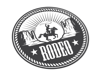 Wild West rodeo emblem american cowboy desert emblem label logo mustang rancho rodeo west wild