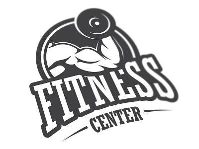 Fitness center logo emblem fitness gym health label muscle sport sticker vintage