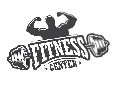 Fitness center logo 2 emblem fitness gym health label muscle sport vintage