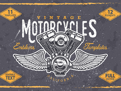 Vintage motorcycle emblem templates biker emblem logo moto motorcycle race ride rider sign tamplates