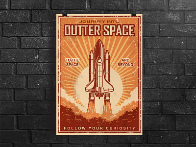 Space Poster astronaut design galaxy logo martian nasa poster print space