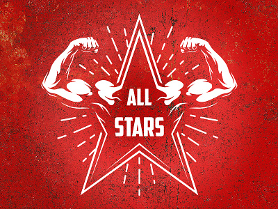Bodybuilding star biceps bodybuilding hand illustration star vector
