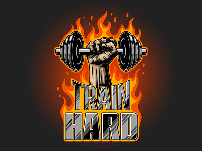 Bodybuilding print bodybuilding fire fit fitness flame gym illustration motivation poster sport vector workout
