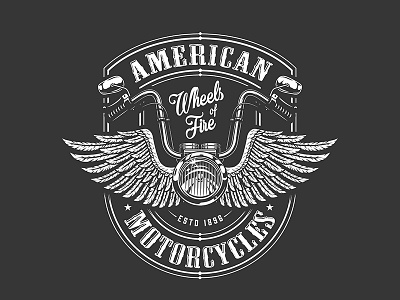 Custom Motorcycle Emblem american custom emblem motorcycle vintage wing