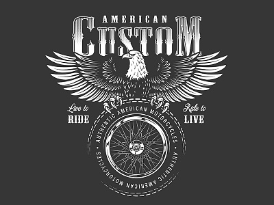 Custom Motorcycle Emblem american custom eagle emblem motorcycle vintage wing