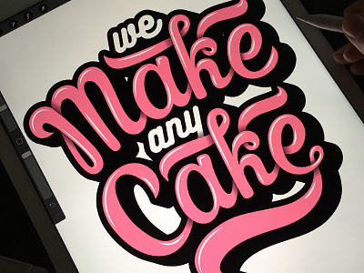 We make any cake art custom design emblem graphic illustration ipadpro label lettering logo logo procreate vector vintage