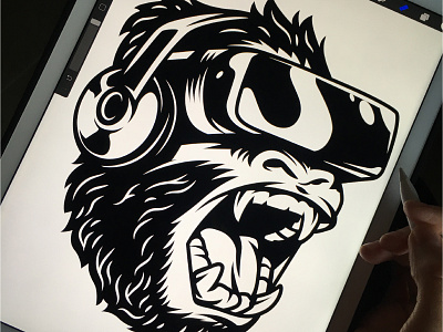 Gorilla illustration american apparel design custom design emblem graphic illustration logo sport t shirt design vector vintage