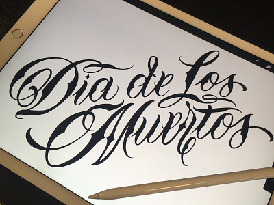 Lettering Dia de los muertos art custom design font design graphic illustration lettering logo vintage