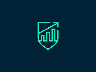 Logo for a small financial company financial graph identity lines logo