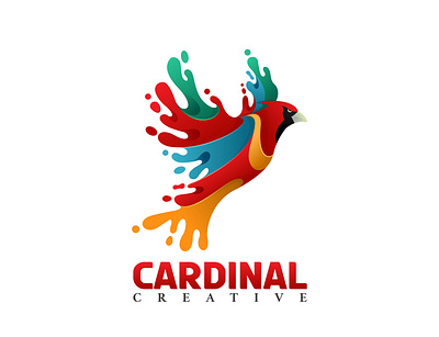Colorful Cardinal bird cardinal colorful creative illustration logo logos vector