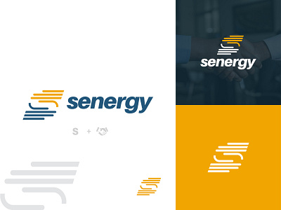 Senergy - Letter S logo branding business corporate graphic design letter s logo minimalist monogram shaking hand solution